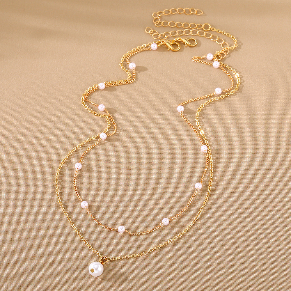 Celeste Pearl Duo Necklace