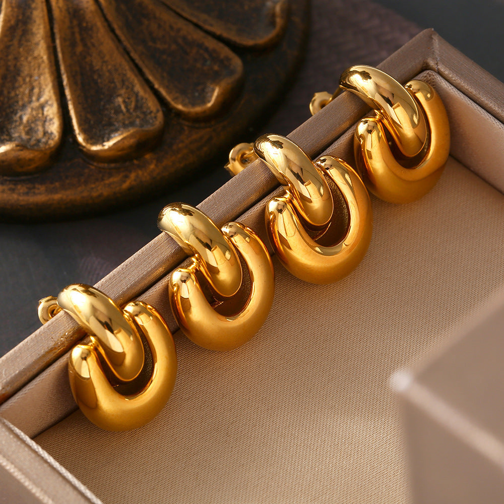 Bold Buckle Hoop Earrings