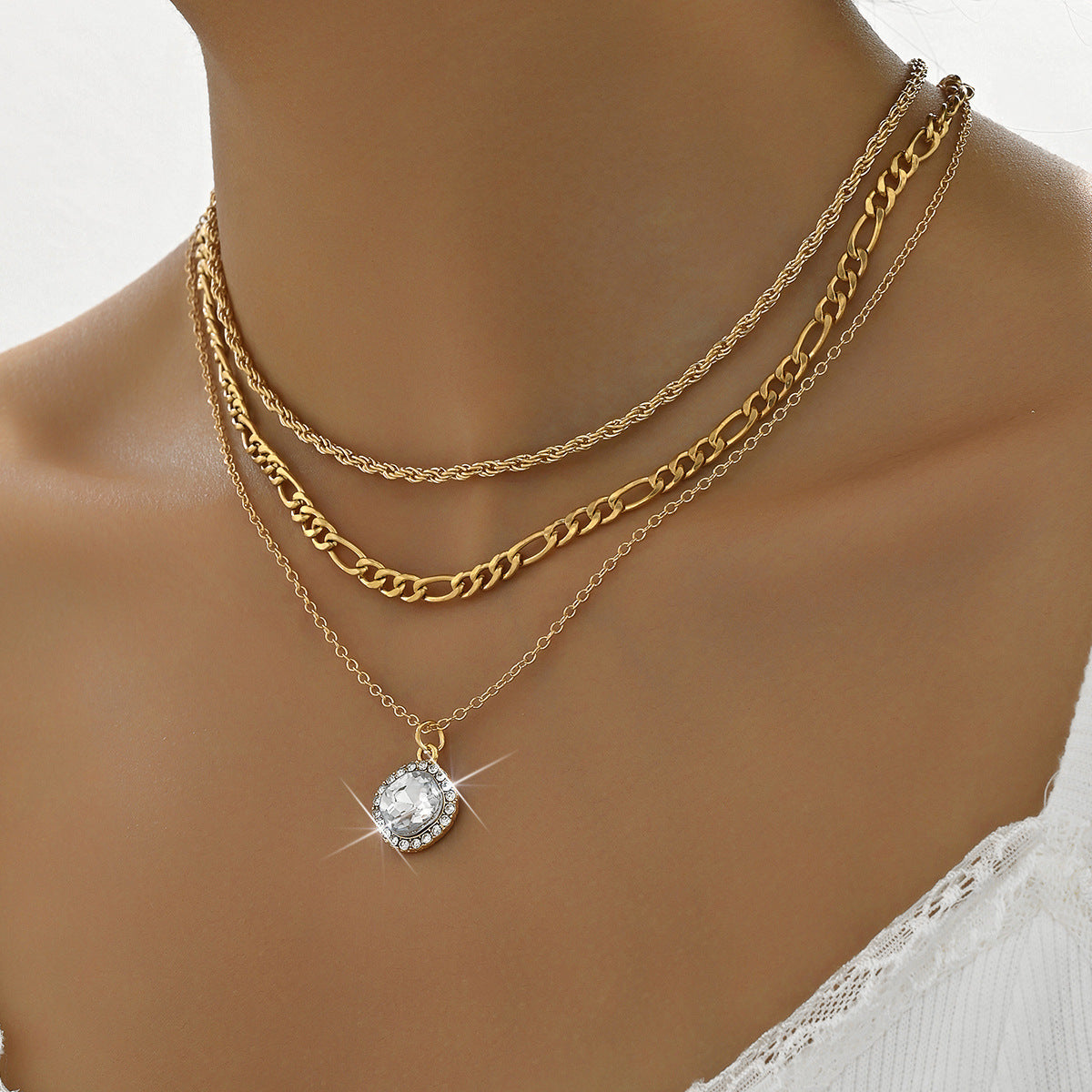 Crystal Core Layered Necklace