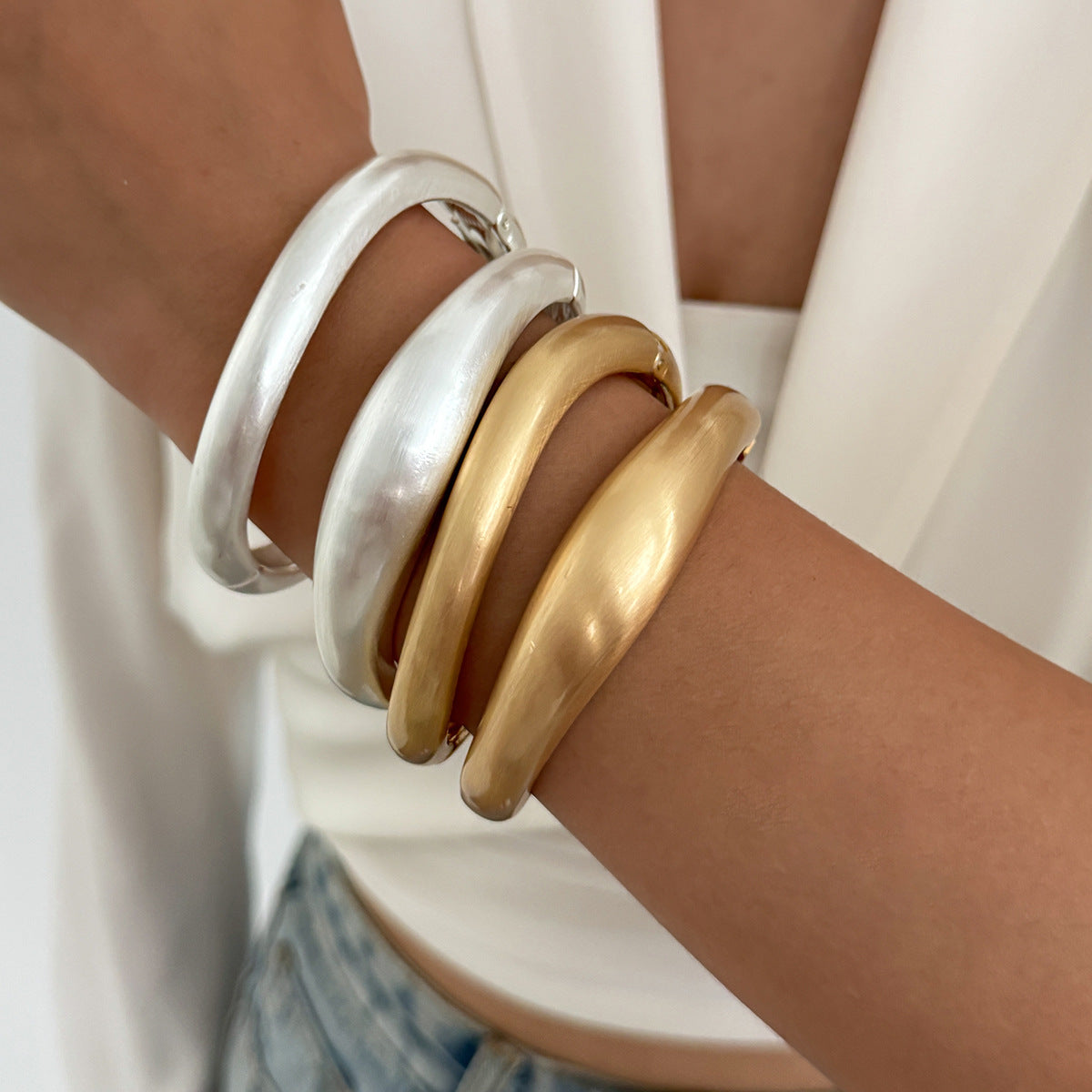 Sculpted Luxe Bangle Set